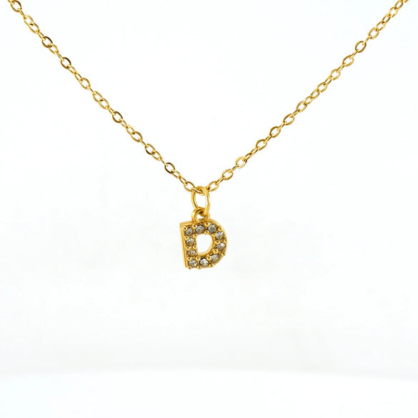 316L Stainless Steel Letter Fashion Necklace Electroplated Cross Chain For Women