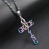 Stainless Steel Letter Pattern O Word Chain Unisex Necklace With Electroplating