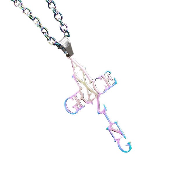 Stainless Steel Letter Pattern O Word Chain Unisex Necklace With Electroplating