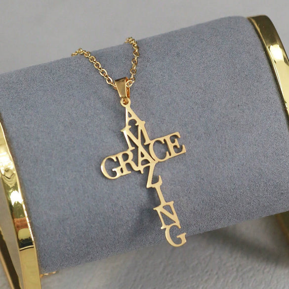 Stainless Steel Letter Pattern O Word Chain Unisex Necklace With Electroplating