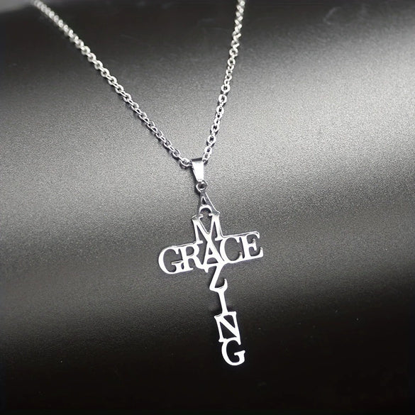 Stainless Steel Letter Pattern O Word Chain Unisex Necklace With Electroplating