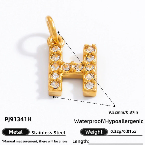 Stainless Steel Letter Pendant 18K Gold Plated Fashion Jewelry Accessories
