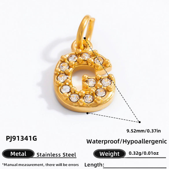 Stainless Steel Letter Pendant 18K Gold Plated Fashion Jewelry Accessories
