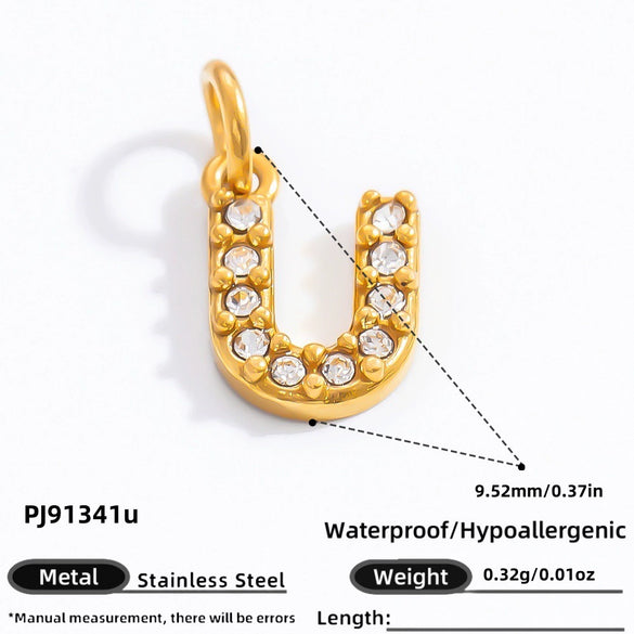 Stainless Steel Letter Pendant 18K Gold Plated Fashion Jewelry Accessories