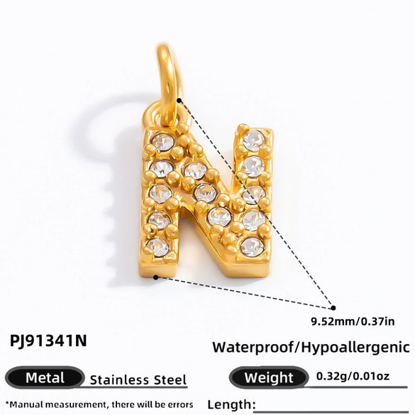 Stainless Steel Letter Pendant 18K Gold Plated Fashion Jewelry Accessories