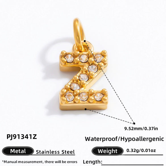 Stainless Steel Letter Pendant 18K Gold Plated Fashion Jewelry Accessories