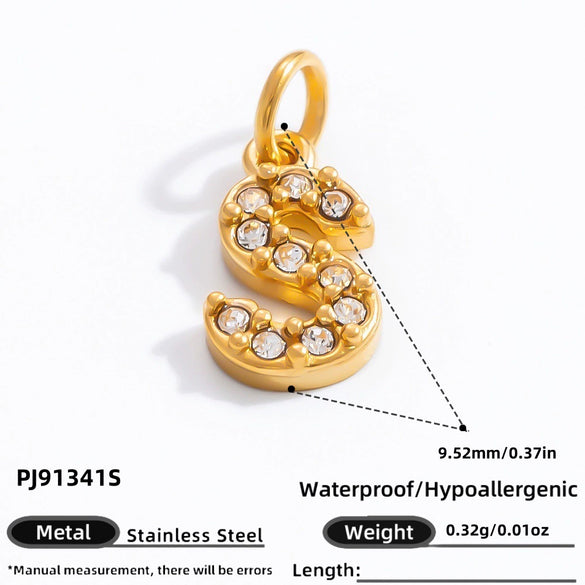 Stainless Steel Letter Pendant 18K Gold Plated Fashion Jewelry Accessories