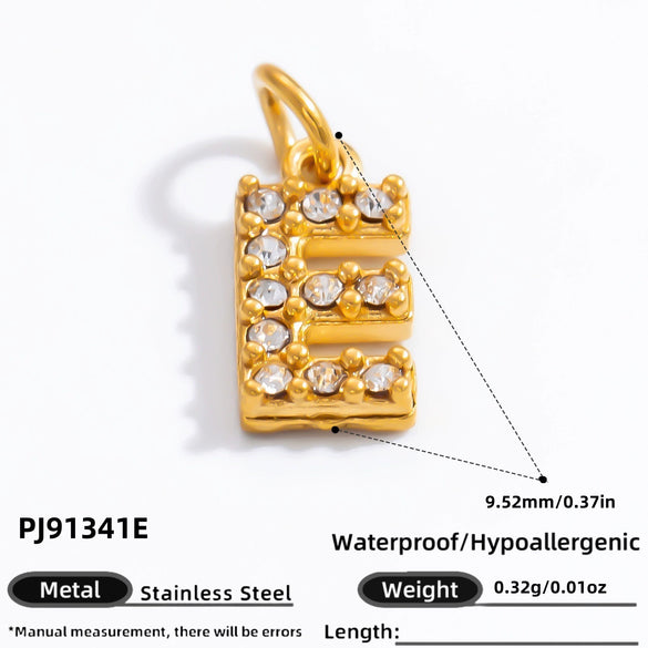 Stainless Steel Letter Pendant 18K Gold Plated Fashion Jewelry Accessories