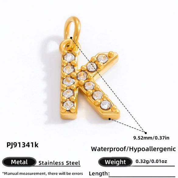 Stainless Steel Letter Pendant 18K Gold Plated Fashion Jewelry Accessories