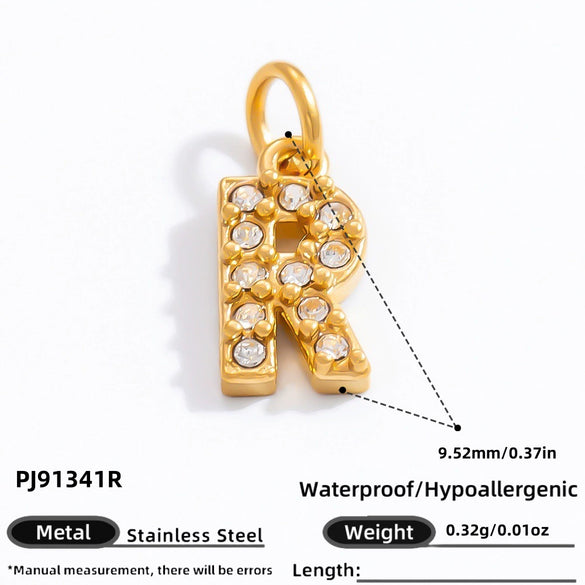 Stainless Steel Letter Pendant 18K Gold Plated Fashion Jewelry Accessories