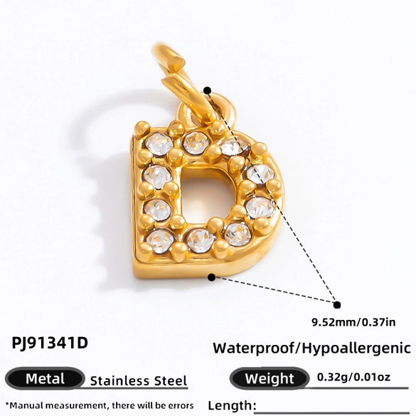 Stainless Steel Letter Pendant 18K Gold Plated Fashion Jewelry Accessories