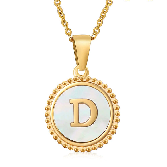 316L Stainless Steel Letter Pendant Necklace Jewelry