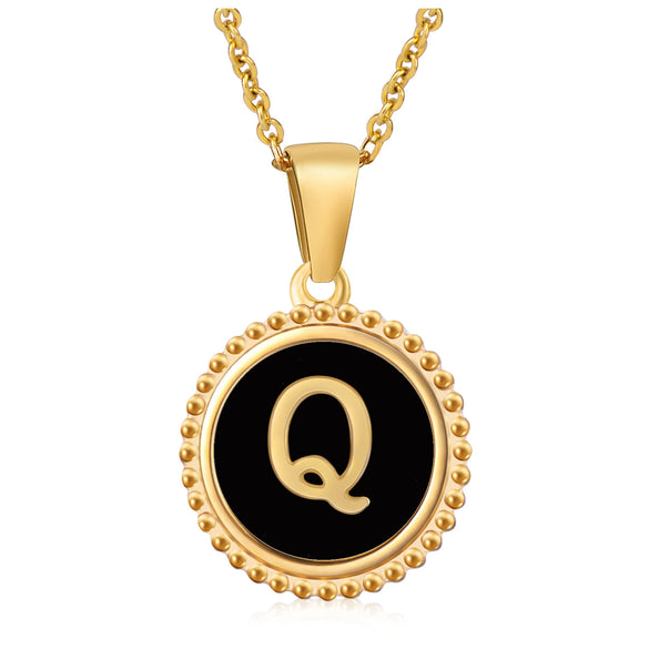 316L Stainless Steel Letter Pendant Necklace Jewelry