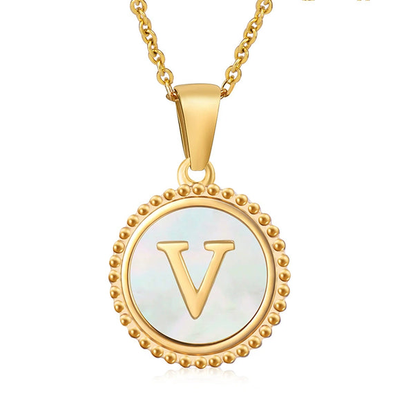 316L Stainless Steel Letter Pendant Necklace Jewelry