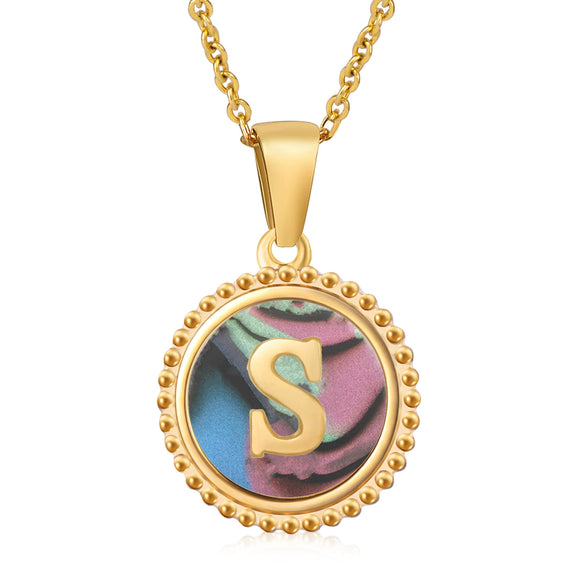 316L Stainless Steel Letter Pendant Necklace Jewelry