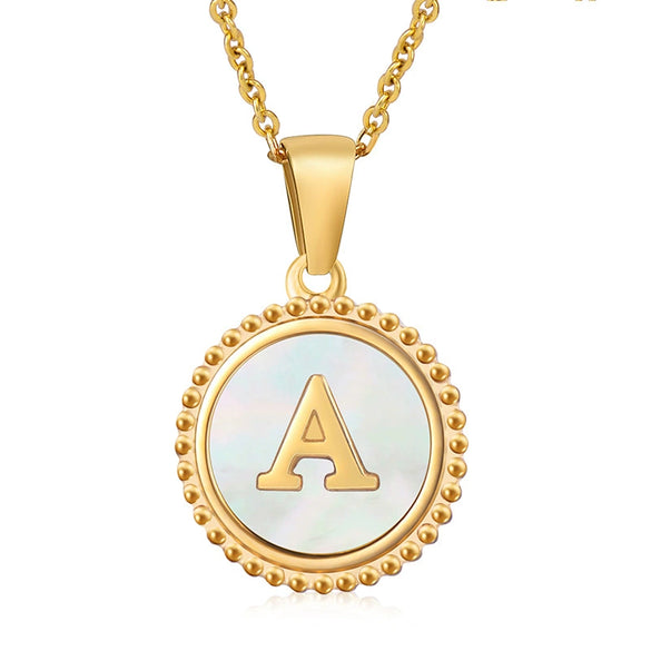 316L Stainless Steel Letter Pendant Necklace Jewelry