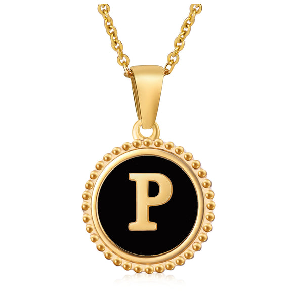 316L Stainless Steel Letter Pendant Necklace Jewelry