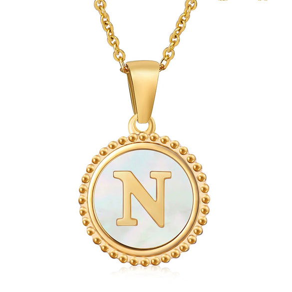316L Stainless Steel Letter Pendant Necklace Jewelry