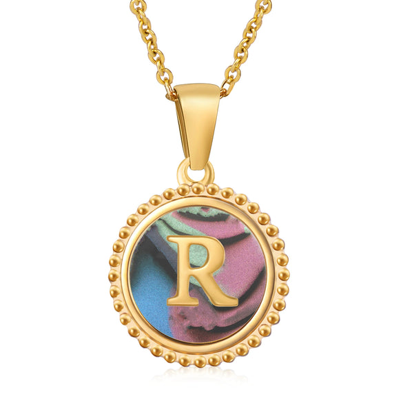 316L Stainless Steel Letter Pendant Necklace Jewelry