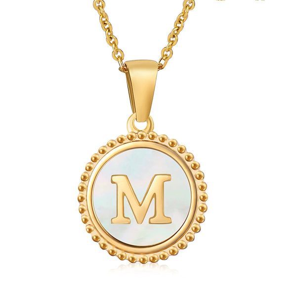 316L Stainless Steel Letter Pendant Necklace Jewelry