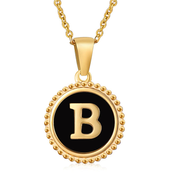 316L Stainless Steel Letter Pendant Necklace Jewelry