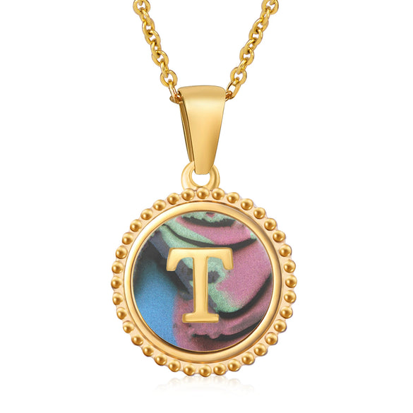 316L Stainless Steel Letter Pendant Necklace Jewelry