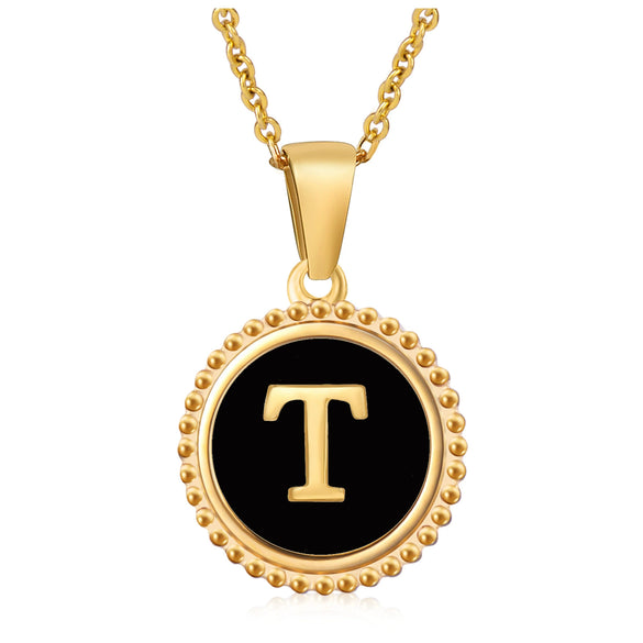 316L Stainless Steel Letter Pendant Necklace Jewelry
