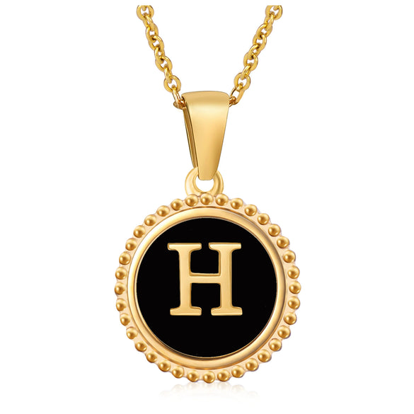 316L Stainless Steel Letter Pendant Necklace Jewelry