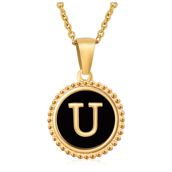 316L Stainless Steel Letter Pendant Necklace Jewelry