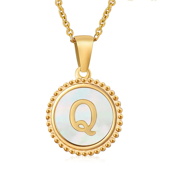 316L Stainless Steel Letter Pendant Necklace Jewelry