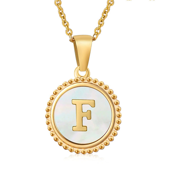 316L Stainless Steel Letter Pendant Necklace Jewelry