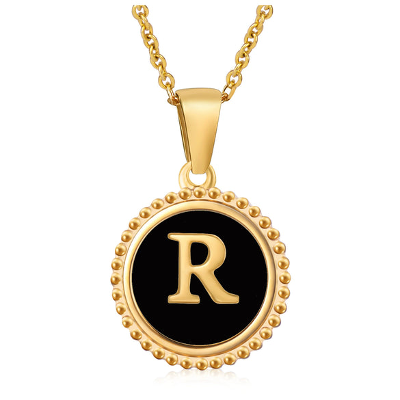 316L Stainless Steel Letter Pendant Necklace Jewelry