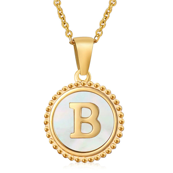 316L Stainless Steel Letter Pendant Necklace Jewelry