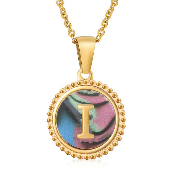 316L Stainless Steel Letter Pendant Necklace Jewelry