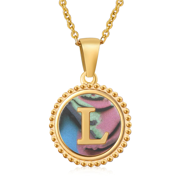 316L Stainless Steel Letter Pendant Necklace Jewelry