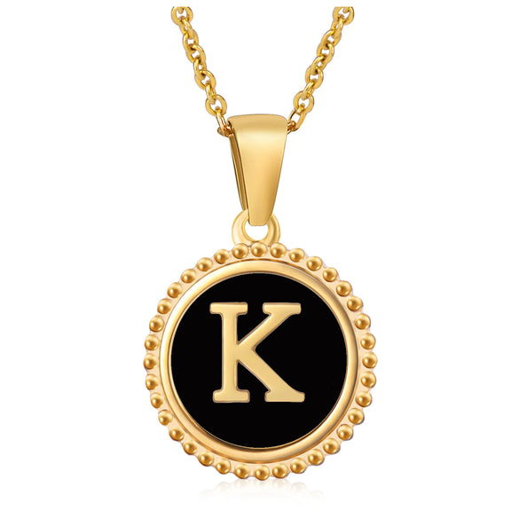 316L Stainless Steel Letter Pendant Necklace Jewelry