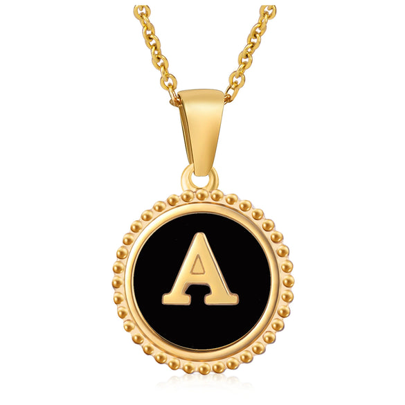 316L Stainless Steel Letter Pendant Necklace Jewelry