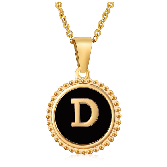 316L Stainless Steel Letter Pendant Necklace Jewelry