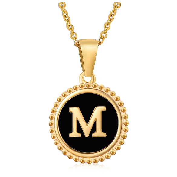 316L Stainless Steel Letter Pendant Necklace Jewelry