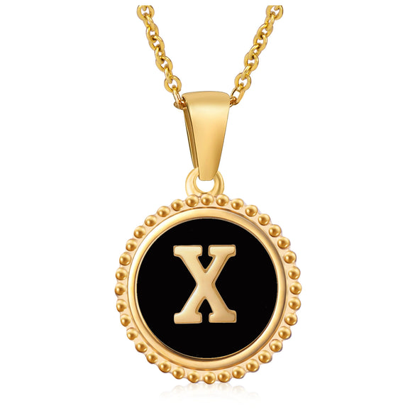 316L Stainless Steel Letter Pendant Necklace Jewelry