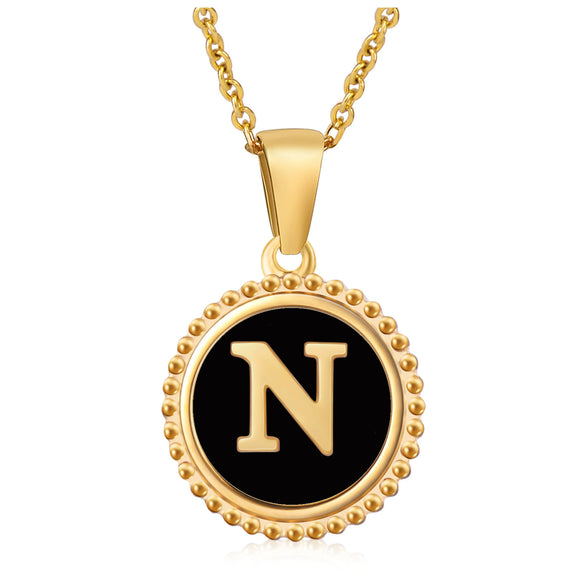 316L Stainless Steel Letter Pendant Necklace Jewelry