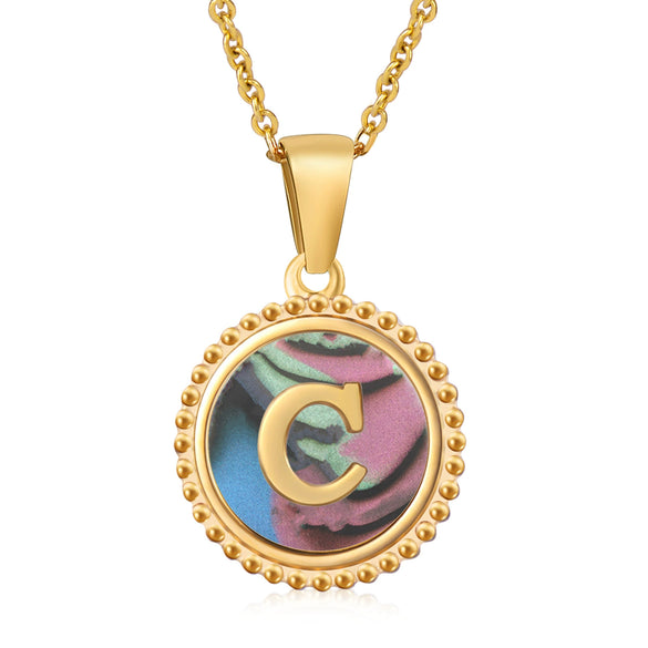 316L Stainless Steel Letter Pendant Necklace Jewelry