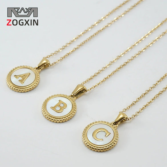 316L Stainless Steel Letter Pendant Necklace Jewelry