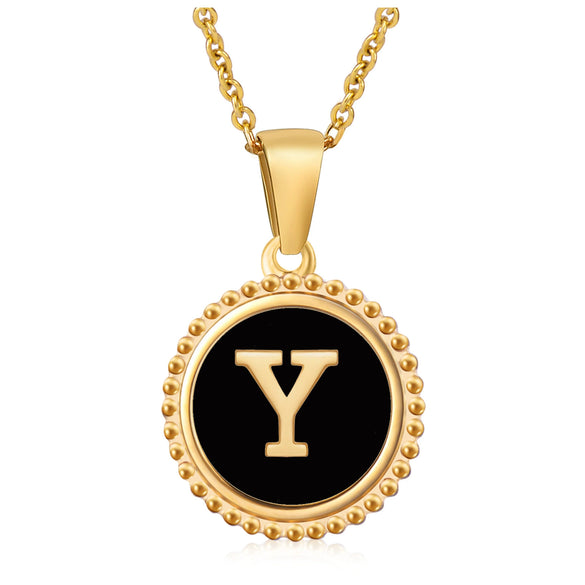 316L Stainless Steel Letter Pendant Necklace Jewelry