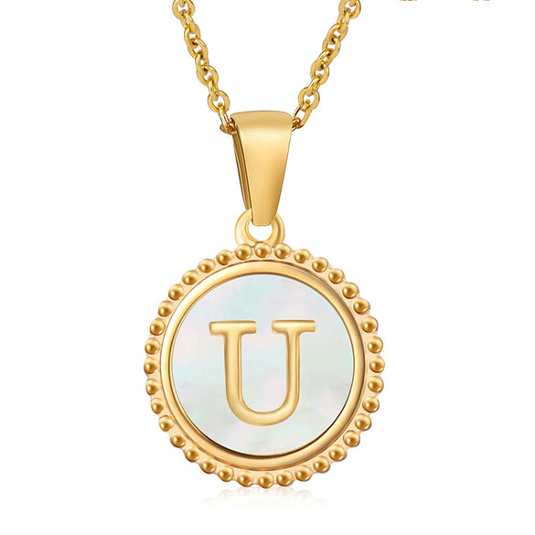 316L Stainless Steel Letter Pendant Necklace Jewelry