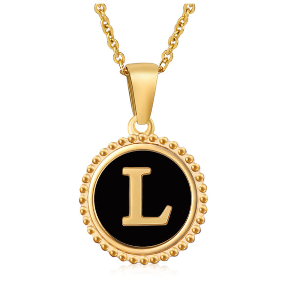 316L Stainless Steel Letter Pendant Necklace Jewelry