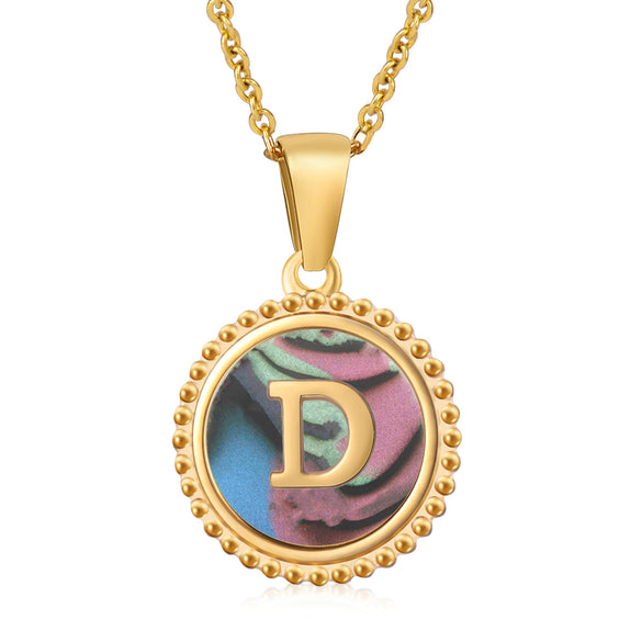 316L Stainless Steel Letter Pendant Necklace Jewelry