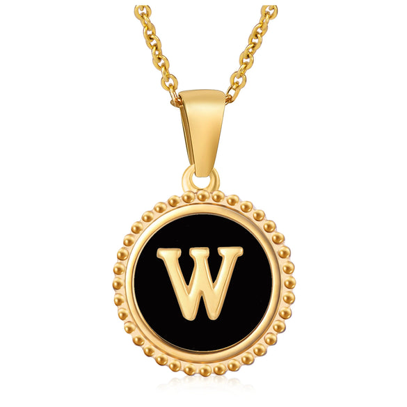 316L Stainless Steel Letter Pendant Necklace Jewelry