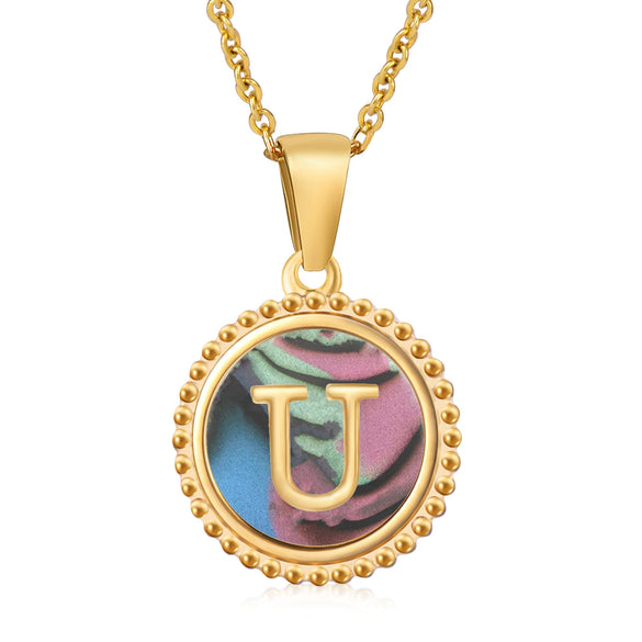 316L Stainless Steel Letter Pendant Necklace Jewelry