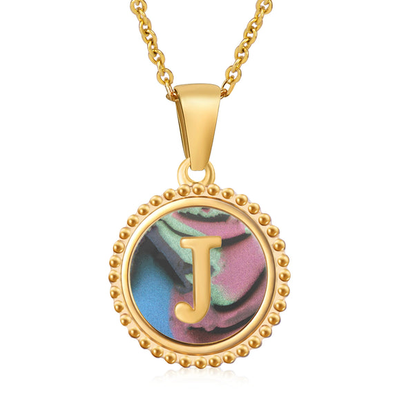 316L Stainless Steel Letter Pendant Necklace Jewelry